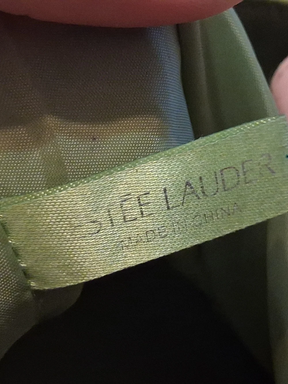 Estee Lauder Green and Light Pink Shoulder Bag